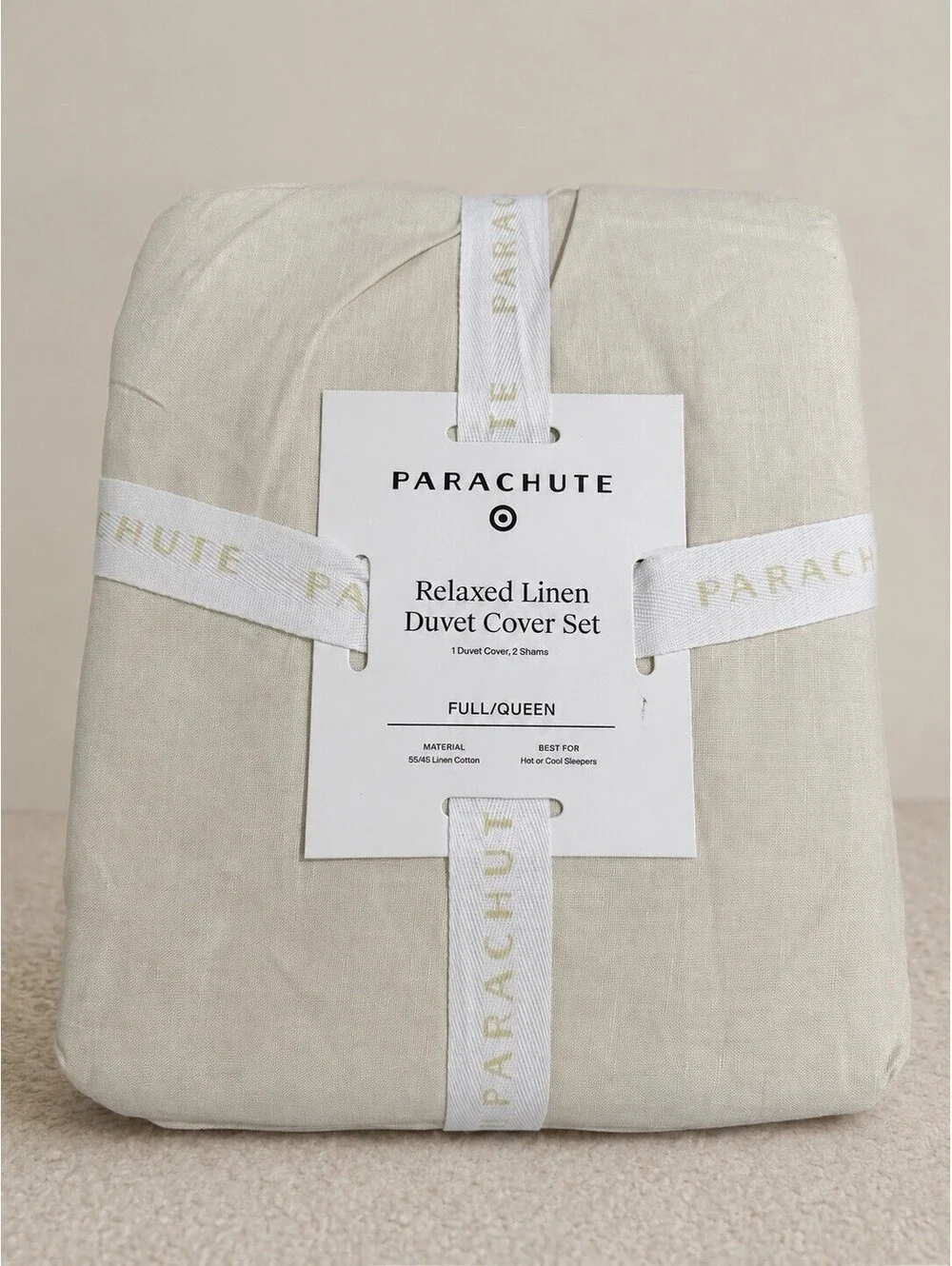 Parachute for Target Relaxed Linen Duvet Cover Set Full/Queen Parchment NWT